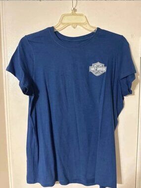 XL Harley-Davidson Blue T-Shirt Motorcycle Shirt Wounded Warrior Project Biker